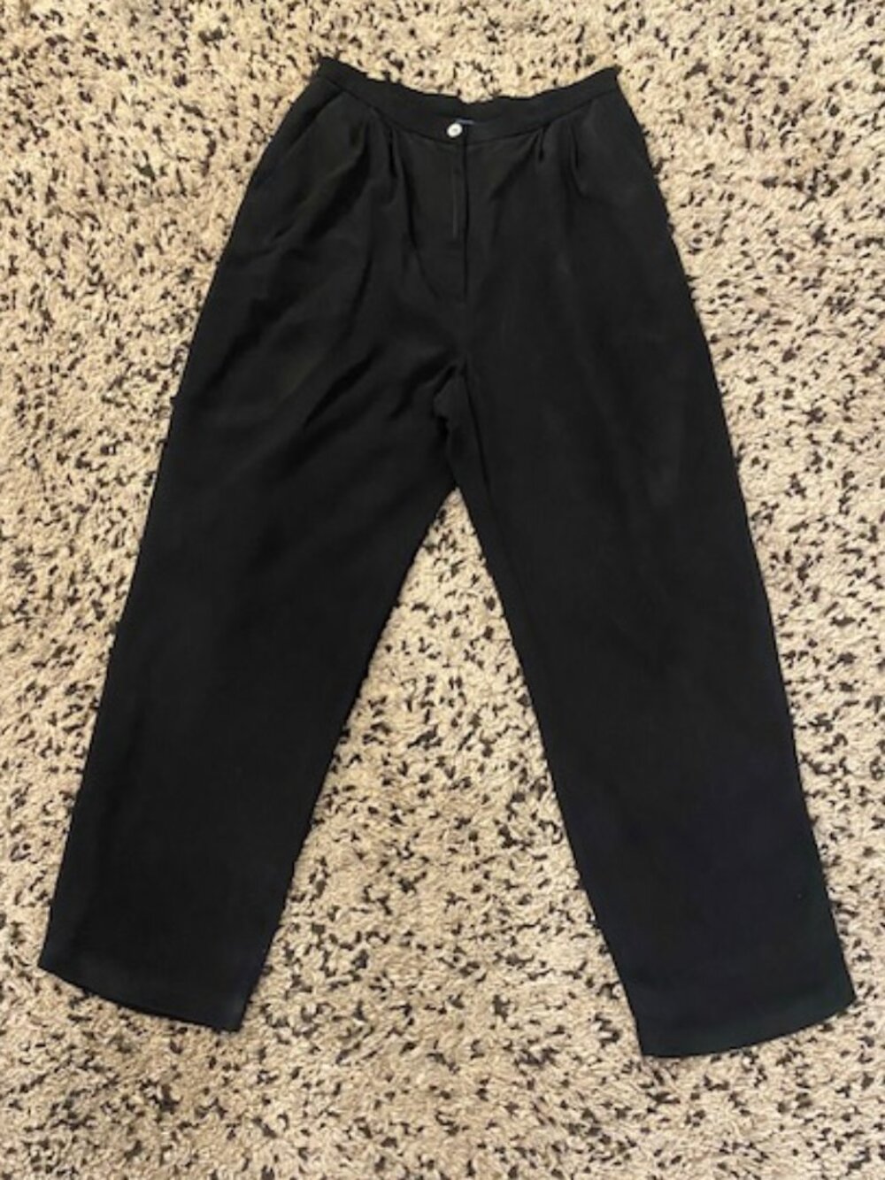 Vintage 100% Silk Wide Leg Pants Black size 10 Lined